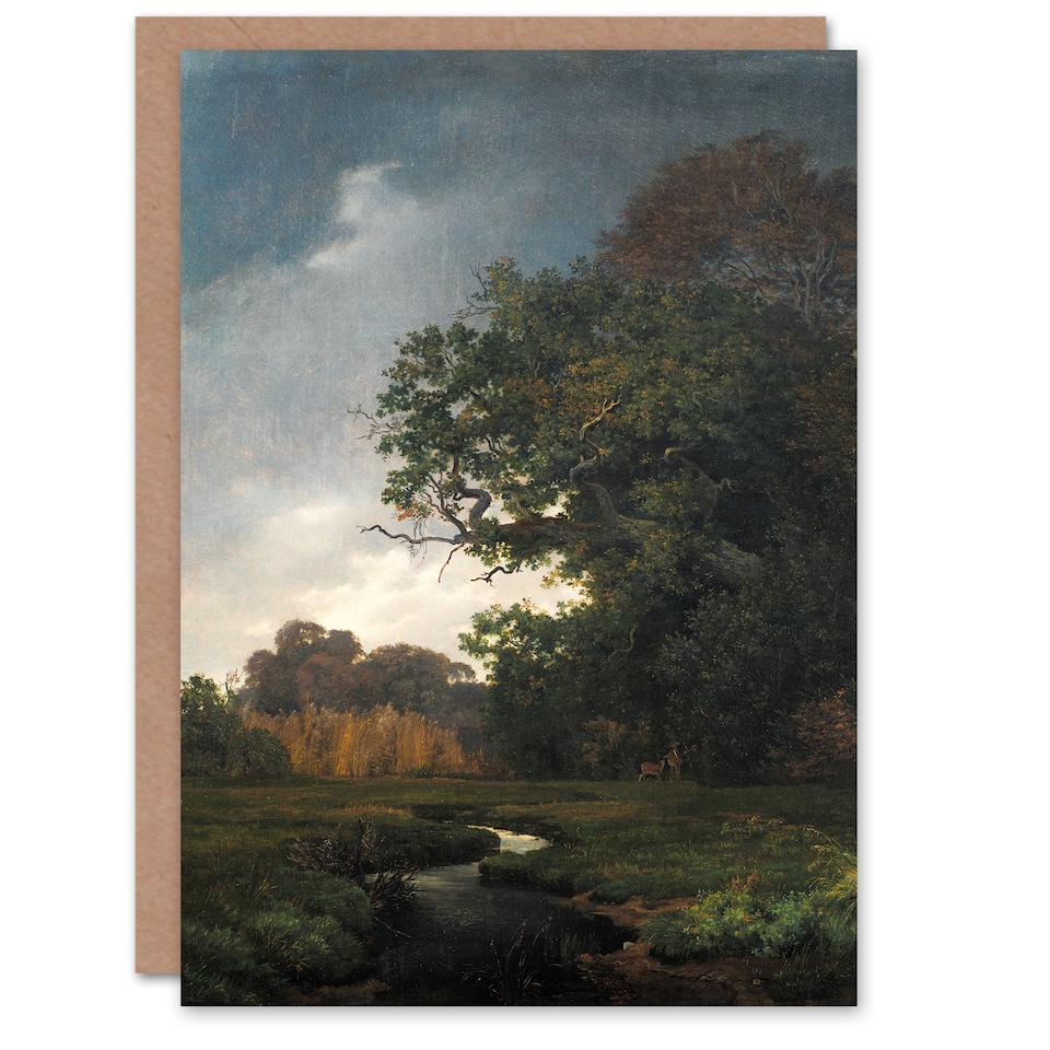 image 1 of Johan Thomas Lundbye Art Card Landscape With Gray Weather