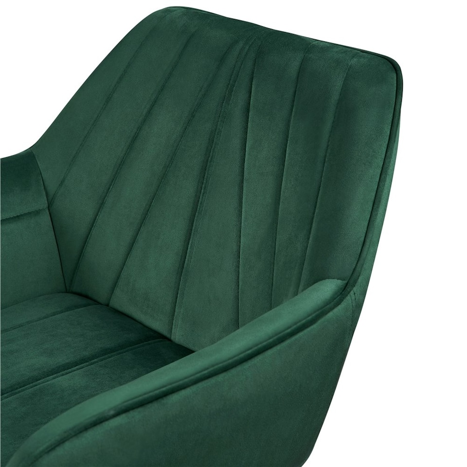 image 1 of Yaheetech Velvet Tufted Accent Chair with X-shaped Metal Legs Green