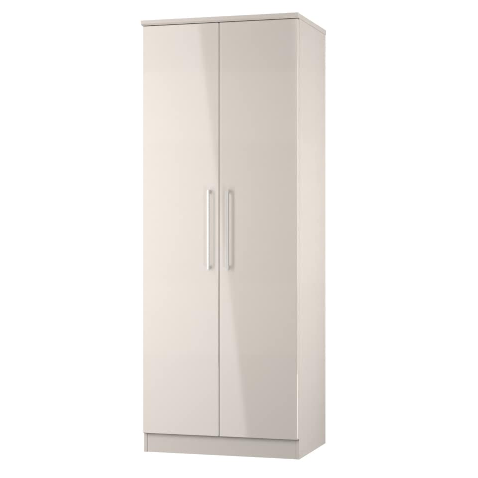 image 1 of Lyon Tall Double Wardrobe in Kashmir Gloss & Kashmir (Ready Assembled) | Cream | Kashmir Gloss & Kashmir