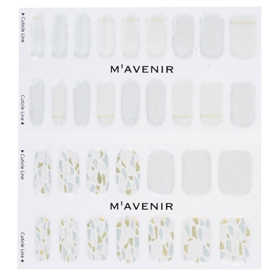 image 1 of Nail Sticker (white) - # Silver Wedding Ring Nail - 32pcs White