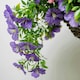 image 5 of Primrose Artificial Petunia Flowers Rattan Hanging Basket Purple Pink 30cm