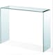 image 1 of Crystal Large Stylish Curved Glass Hallway Console Table | Clear | Clear