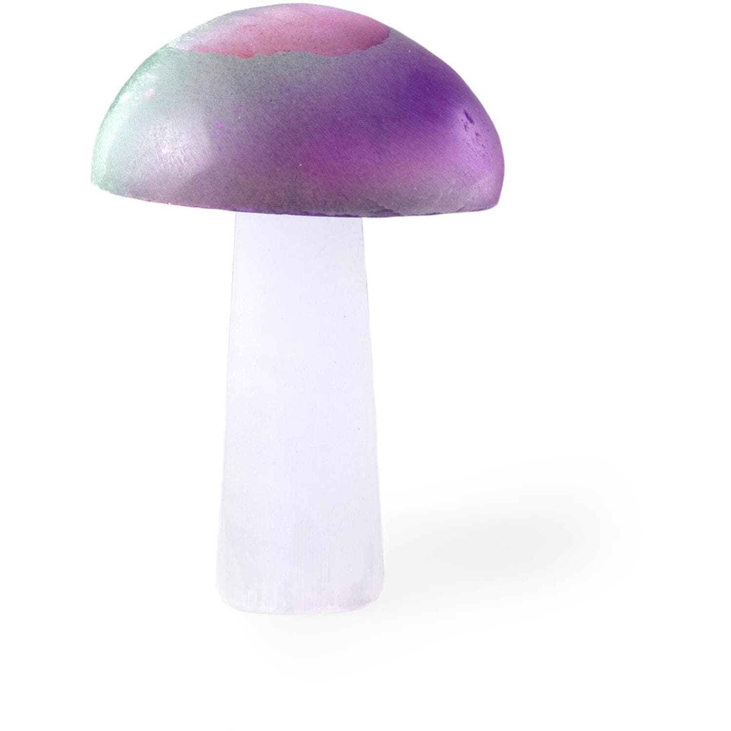Myga Electroplated Selenite Mushroom in Purple