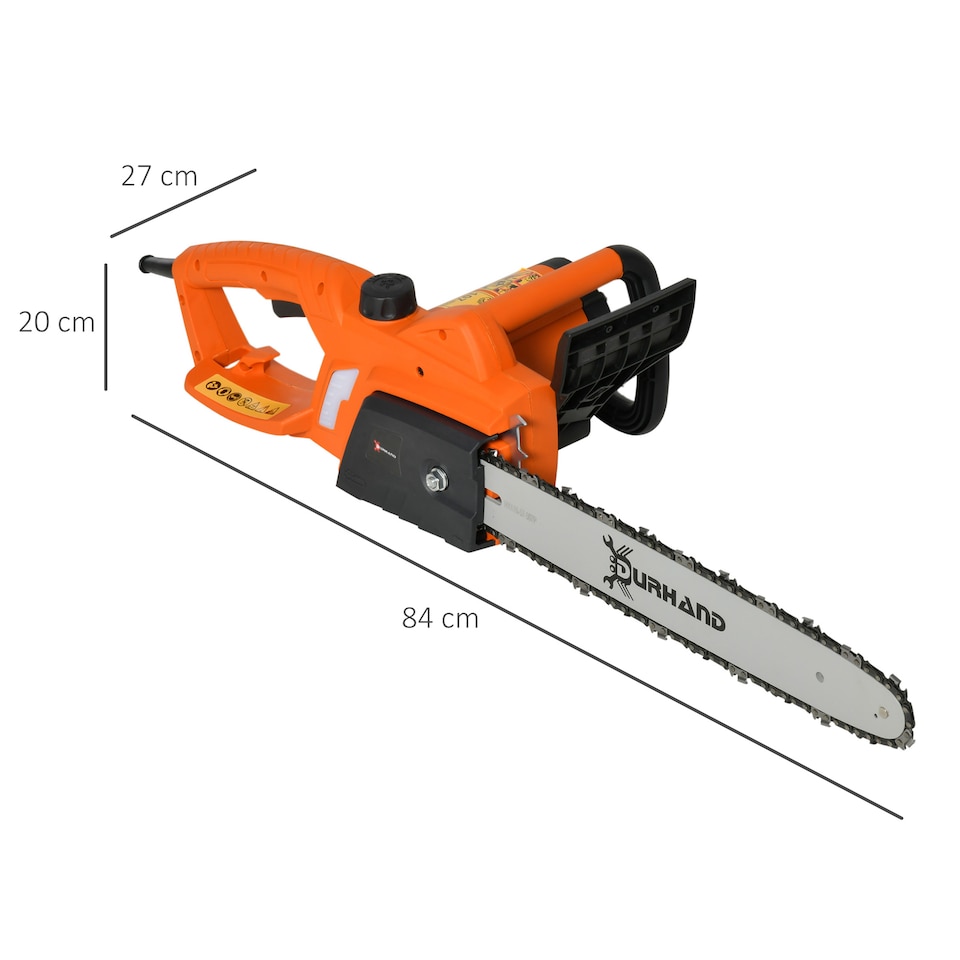 image 1 of DURHAND 2000W Powerful Electric Chainsaw, 16" Aluminium Blade Portable Corded Chain Saw, 7250rpm Chain Saw for Garden Tree Pruning, 13m/s Chain Speed Auto Chain Lubrication to Cut Wood, Orange