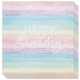 image 1 of Pastel Rainbow Stripes Happy Birthday Luncheon Paper Napkins 3 Ply 33cm - Pack of 16 | Multi
