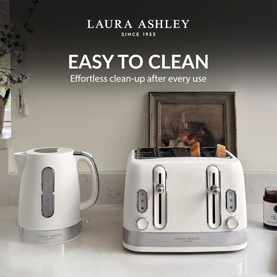 image 1 of Laura Ashley Kettle & Toaster Set Stainless Steel Bundle by VQ