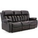 image 1 of Chester 3 Seater Manual High Back Bonded Leather Recliner Sofa (Brown