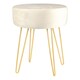 image 1 of Harbour Housewares Round Velvet Footstool - H40 x D35cm - Cream/Gold | Cream | Cream/Gold