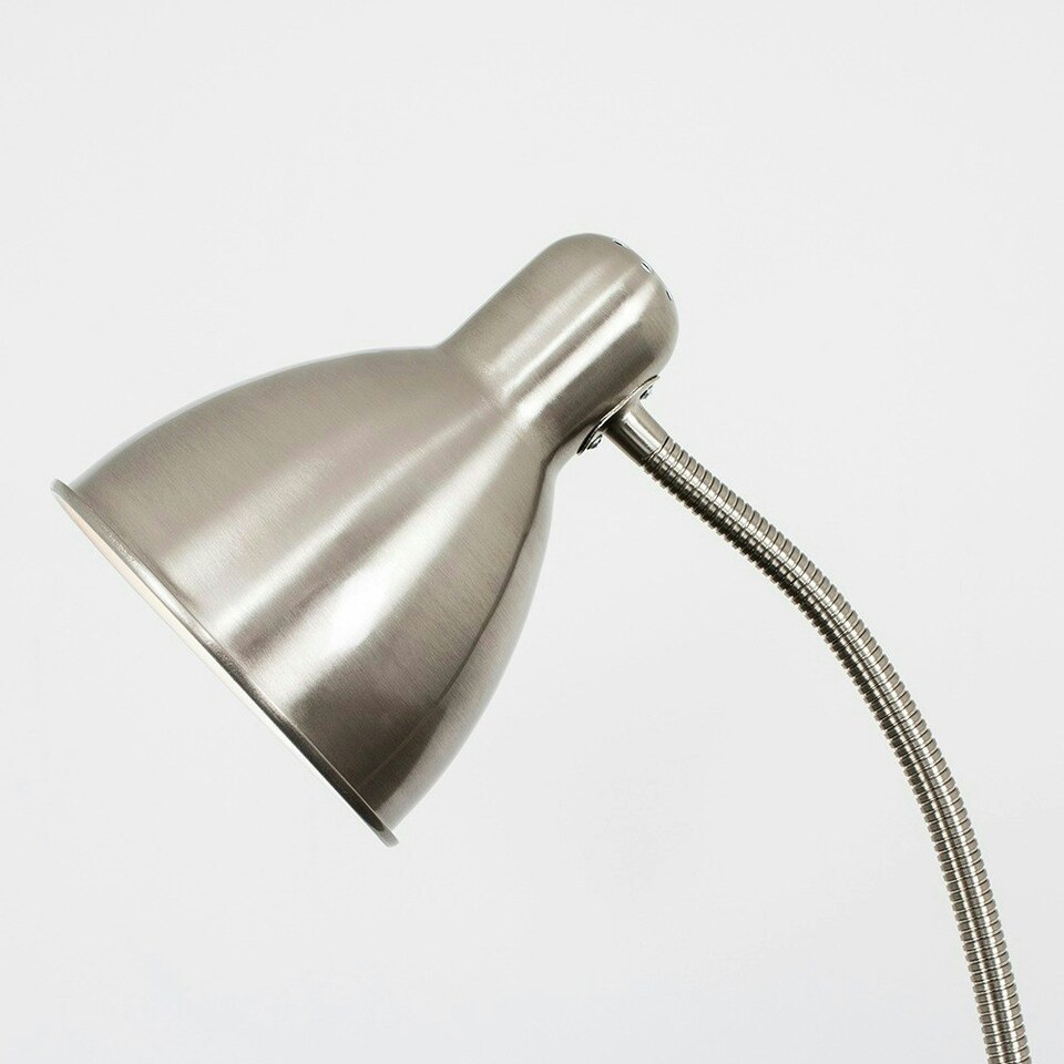 image 1 of ValueLights Modern Brushed Chrome Adjustable Reading Craft Floor Lamp