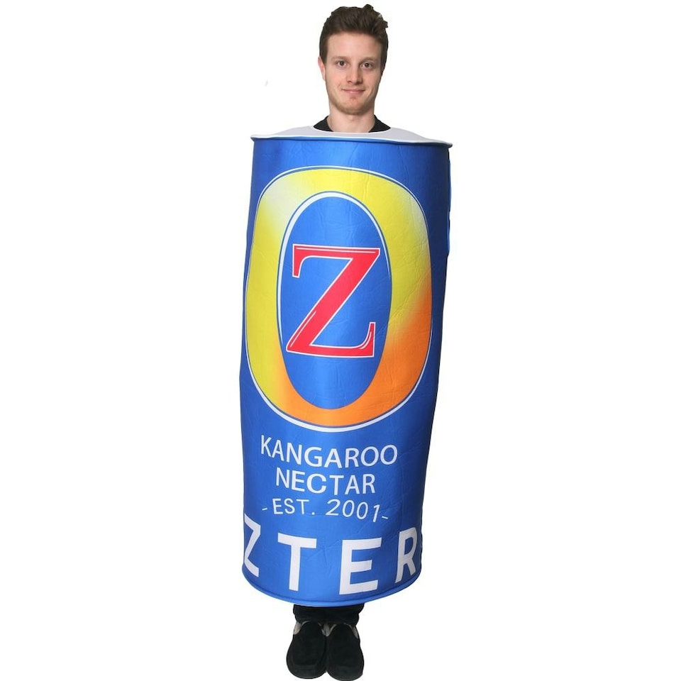 image 1 of Ozters Beer Can Costume – Novelty Fancy Dress Outfit for Adults Blue | One Size