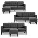 image 5 of Portofino 3 Seater Corner Sofa, Chaise Lounge Furniture with Reversible Ottoman Footstool or Chaise Grey