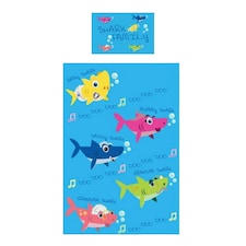 Baby Shark Childrens/Kids Doo Doo Reversible Duvet Cover Set | Blue | Blue/Multicoloured | Toddler | 1