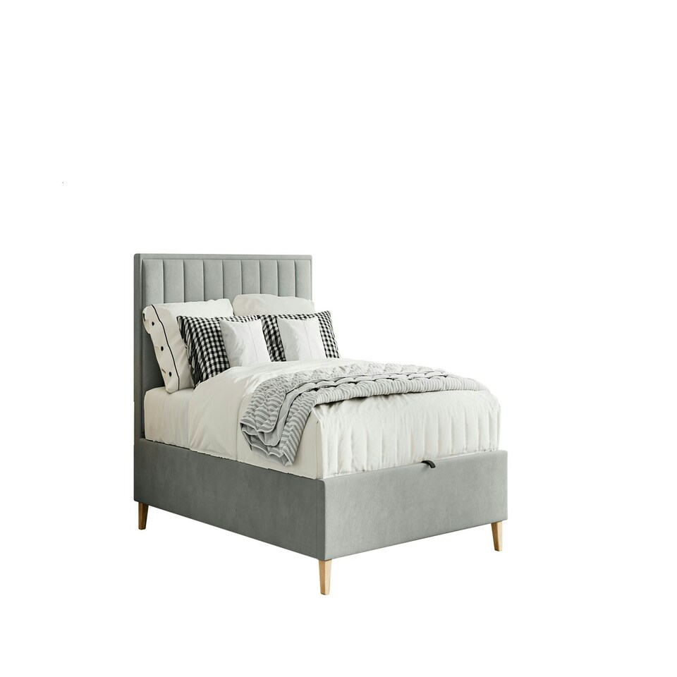 image 1 of Rhodes Grey Velvet Ottoman Bed King Size N/A