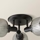 image 6 of ValueLights Calpe 3 Way Black Ceiling Light Ribbed Smoked Shades