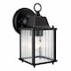 image 2 of CGC Santiago Mini Matt Black Coach Lantern Wall Light with Ribbed Glass