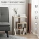 image 3 of HOMCOM 3-Tier Side End Table Open Shelves Storage Magazine Desk Yellow