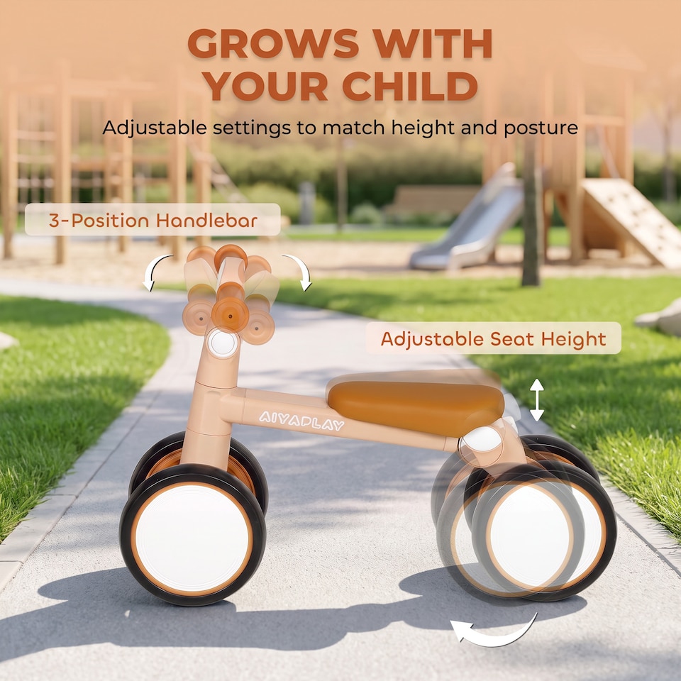 image 1 of AIYAPLAY Balance Bike Lightweight and Adjustable for 1–2 Years, Pink