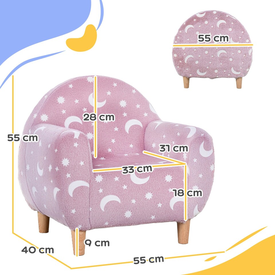image 1 of AIYAPLAY Kids Armchair, Glow in the Dark Chair for Bedroom 