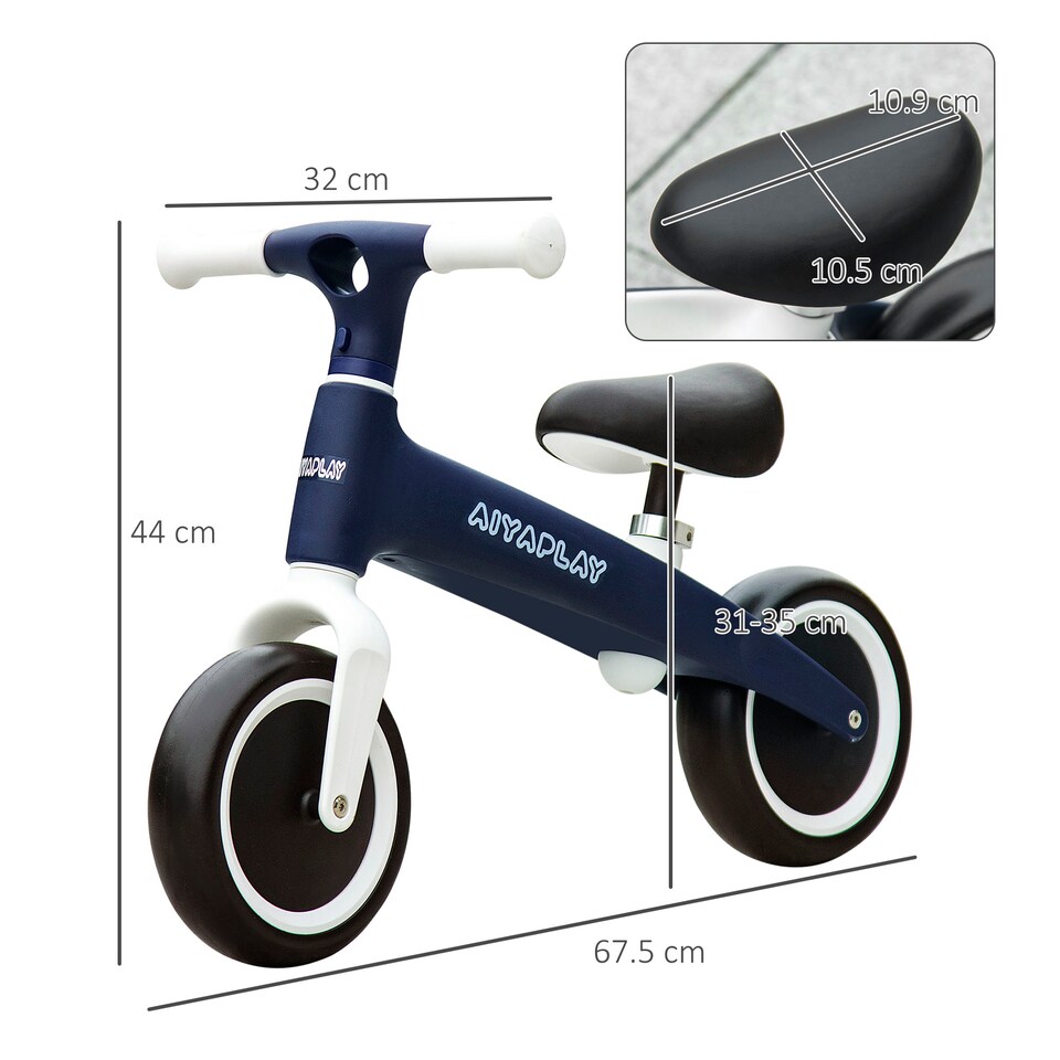 image 1 of AIYAPLAY Baby Balance Bike, Children Bike w/ Adjustable Seat, Wide Wheels - Blue