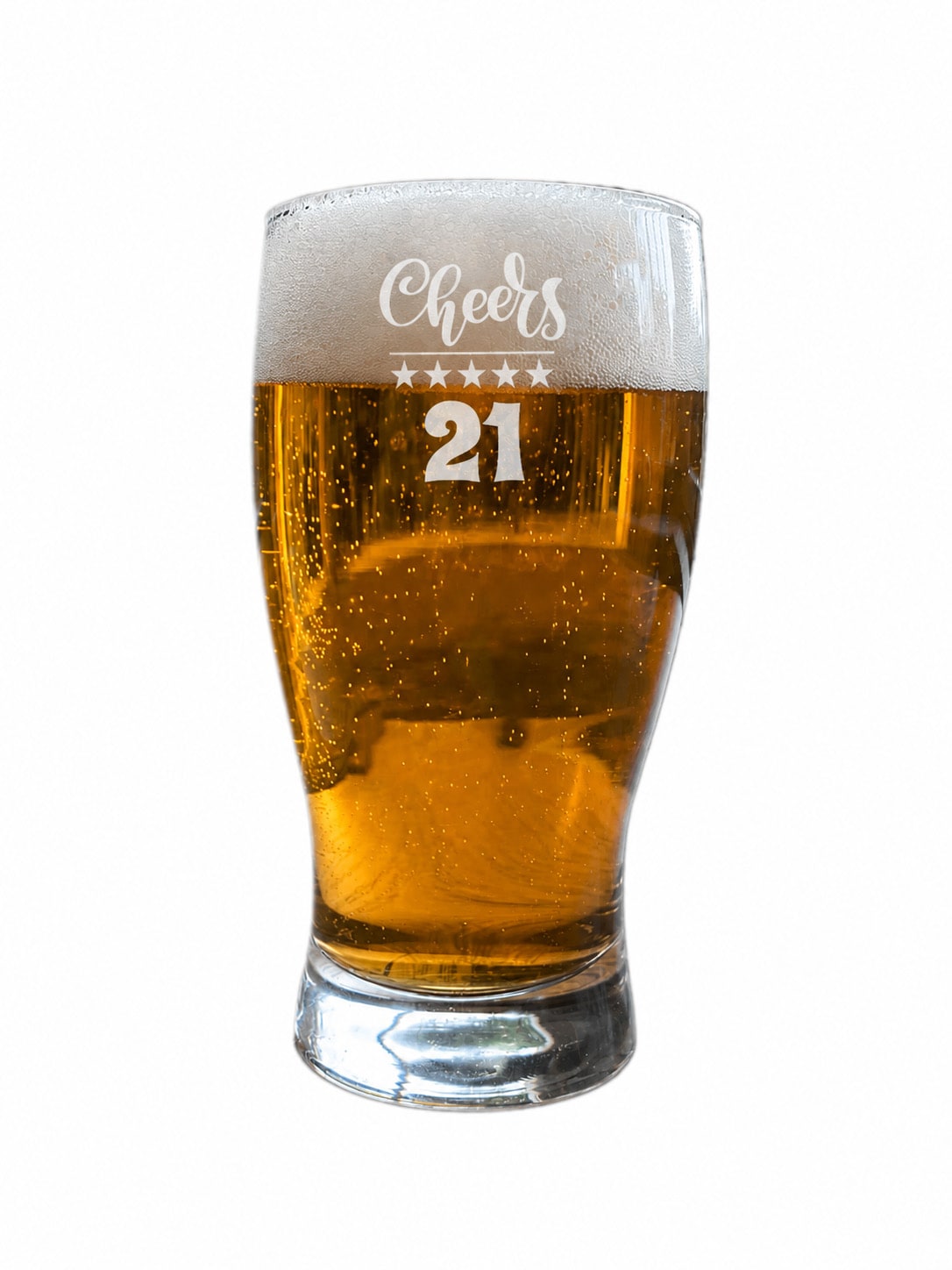 Afewhometruths 21st birthday gift engraved pint glass in Clear | Size: 500ml