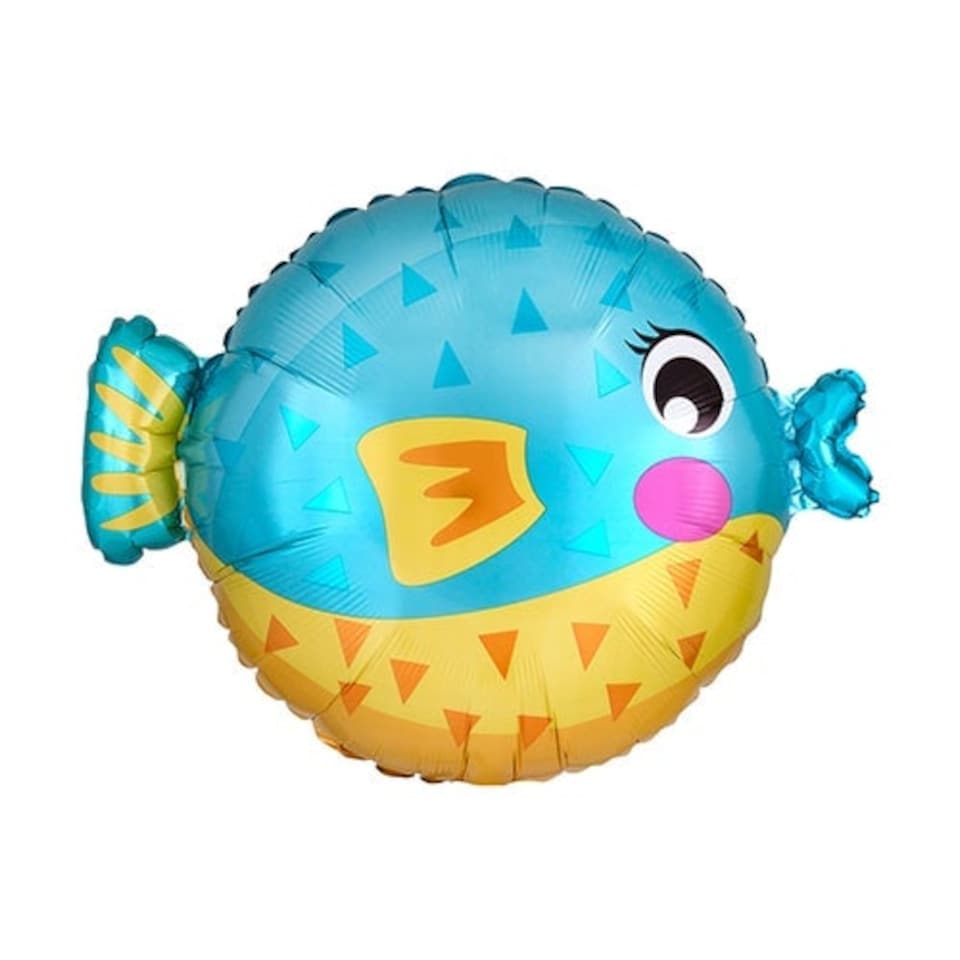 Puffer Fish Shaped Foil Helium Balloon 48cm / 19 in