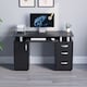 image 6 of Vida Designs Otley 3 Drawer Computer Desk Home Office Workstation, Black