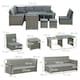 image 7 of Outsunny 10-Seater Sofa Sectional w/ Cushioned Seat, Footstools and Glass Table