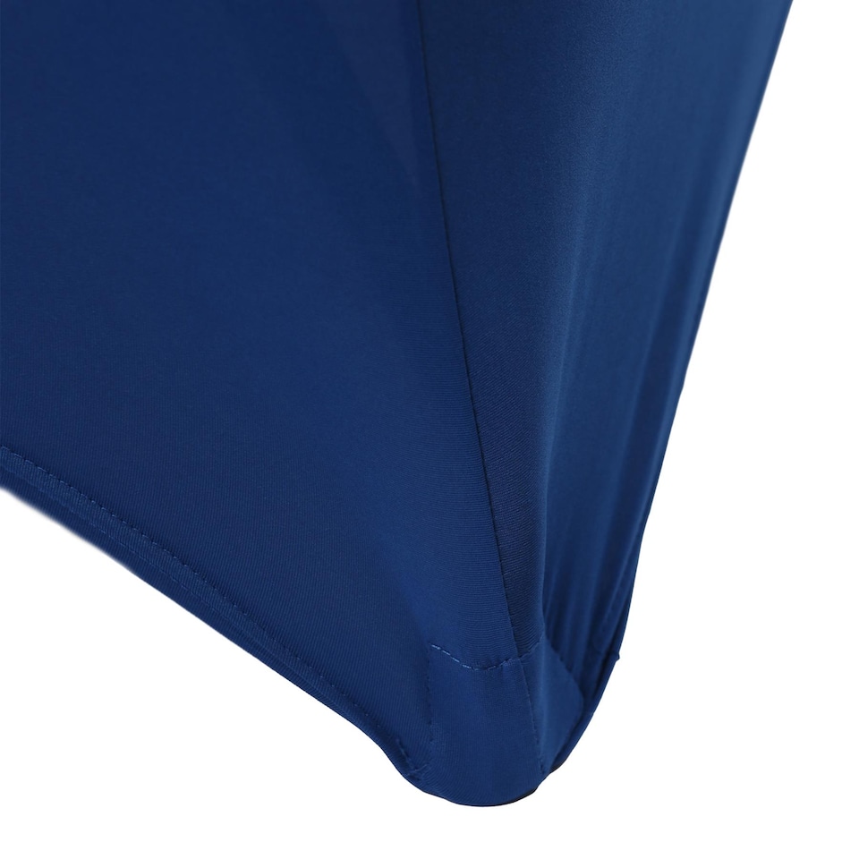 image 1 of Harbour Housewares Folding Picnic Table with Fitted Tablecloth - 180cm (6ft) - Black/Blue | Blue | Black/Blue