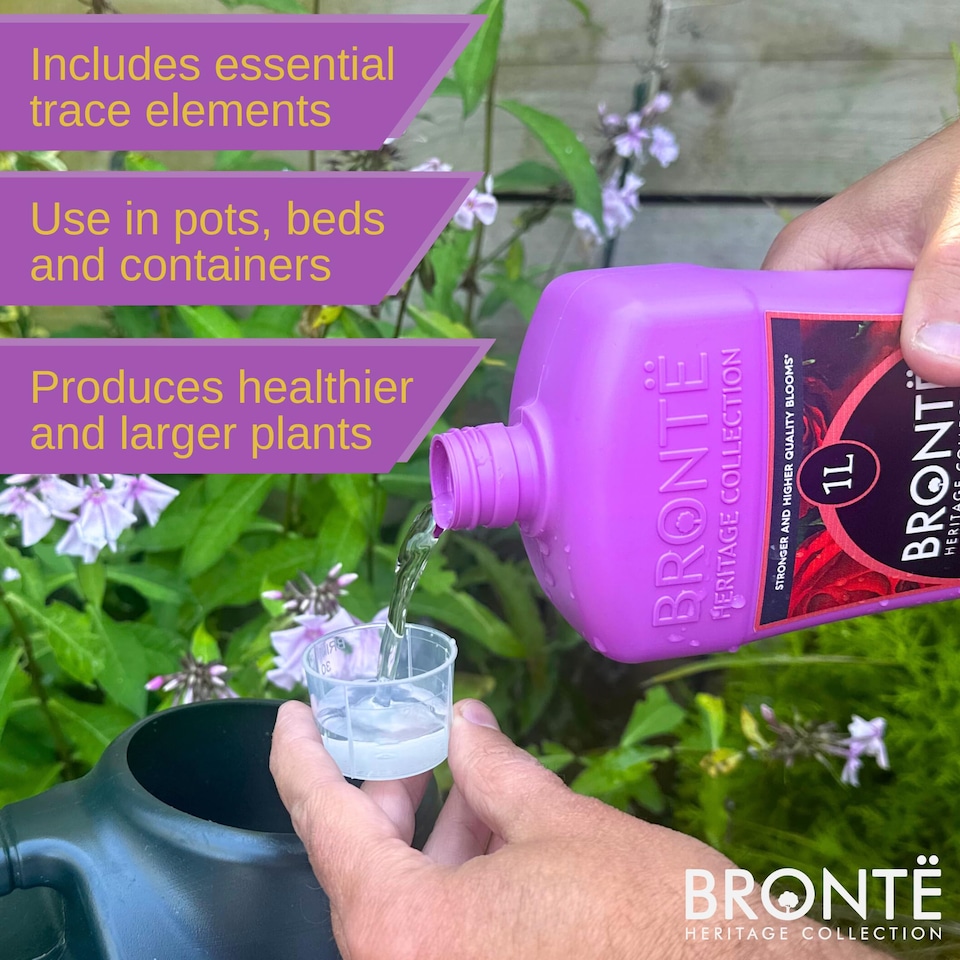image 1 of Bronte Heritage Collection Rose and Shrub Plant Food 1L Concentrated Organic Liquid Fertiliser, Seaweed-Enriched