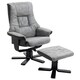 image 6 of HOMCOM Recliner Armchair Footstool Duo Vintage Wood Base Home