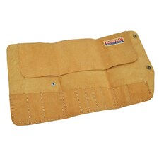 Faithfull 10 Pocket Leather Tool Roll 48 X 27cm - Multi Colour - One Size | Multi