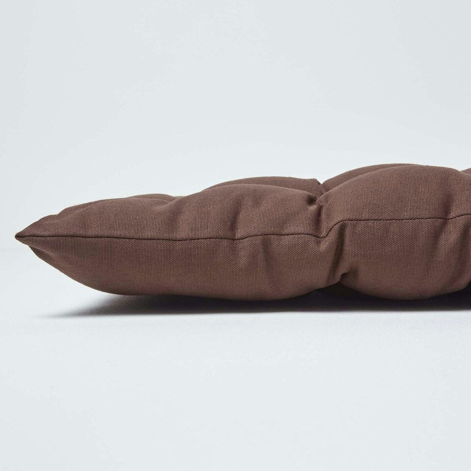 image 1 of Homescapes Garden Bench Cushion Luxury 3 Seater 100% Cotton Indoor Outdoor Seat Pad Brown | 143 x 48 cm