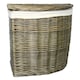 image 1 of Antique Wash Small Corner Laundry Basket | White | White