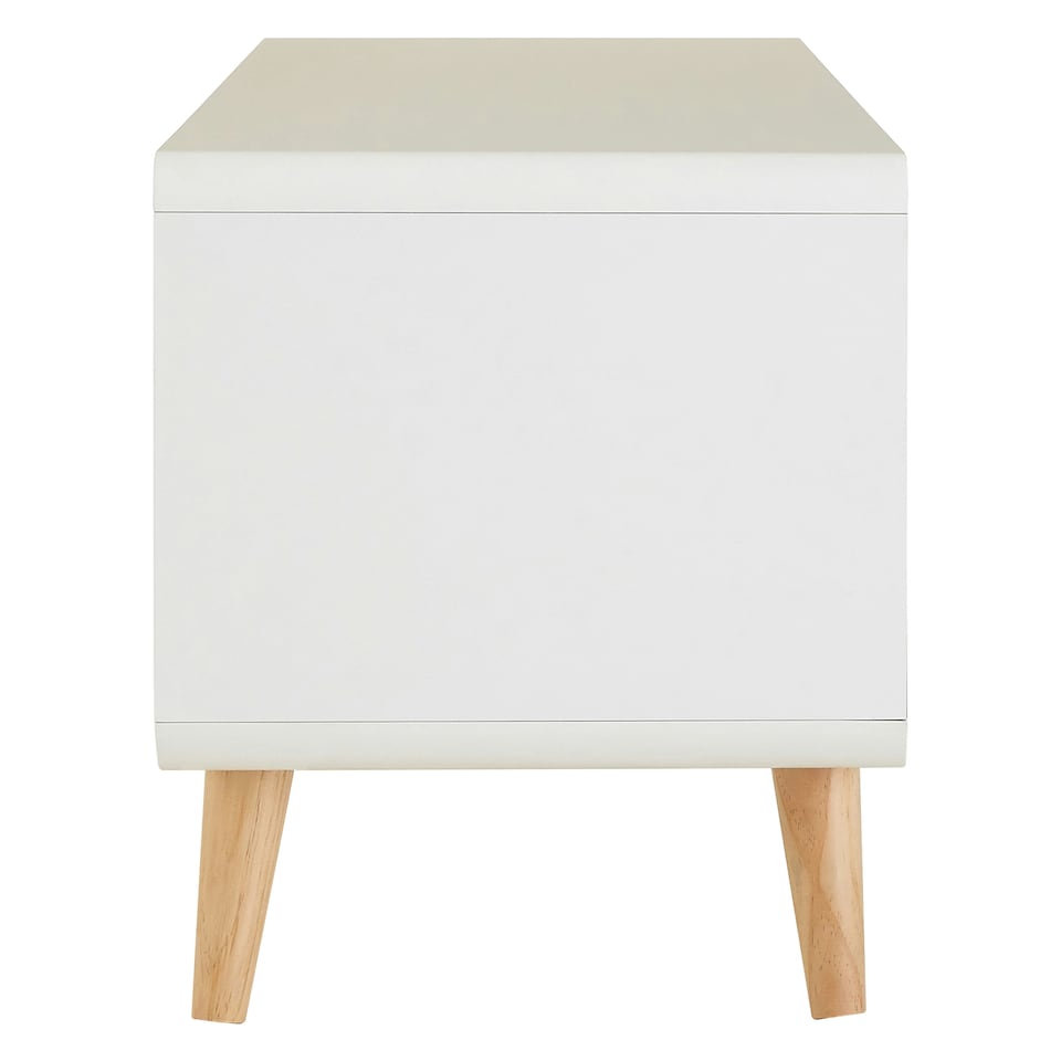 image 1 of Interiors by Premier Sleek and Modern TV Unit, Versatile TV Cabinet, White Finish TV and Storage Unit, Sleek Corner TV Unit