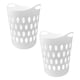image 2 of 1 x White Large Tall Lightweight Plastic Washing Clothing Laundry Utility Basket With Handles White