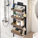 image 3 of Living and Home 4 Tier Over-the-Door Adjustable Shower Caddy Shelf,Brown