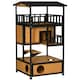 image 1 of PawHut Wooden Outdoor Cat House 3-Tier Kitten Shelter w/ Tilted Roof Yellow