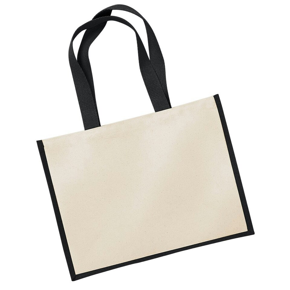 image 1 of Westford Mill Classic Jute Shopper Bag - Black - One Size