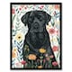 image 1 of Dog Lover Black Labrador in Wildflower Field Black Framed Wall Art Print A4