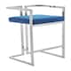 image 2 of Interiors by Premier Blue Velvet Bar Stool with Silver Frame Blue