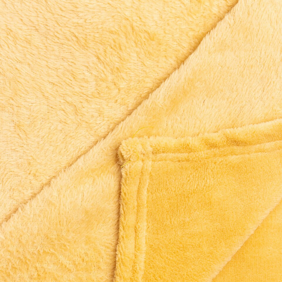 image 1 of BHS Microfleece Throw | Yellow | Ochre | 1