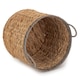 image 7 of Round Water Hyacinth Basket with Grey Rope Border Brown | Brown | L
