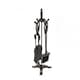 image 2 of Heavy Duty Steel Fireplace 5 Piece Companion Set Poker Shovel
