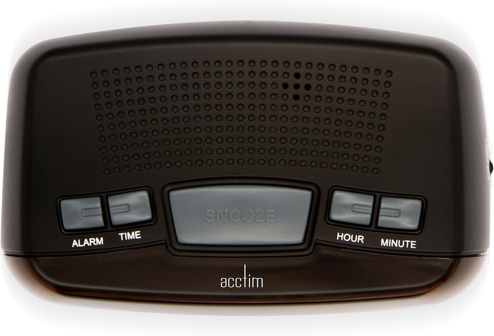 image 1 of Acctim Miramar Digital Alarm Clock USB Mains Powered with Battery Backup Red LED Bedside Alarm Clock