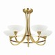 image 1 of Cagney 5 Light Semi Flush Multi Arm Ceiling Light Antique Brass, White Glass, G9