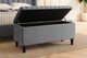 image 2 of 120cm Lined Upholstered Ottoman Storage box - Grey Plush Velvet Blanket Storage Box with Wooden Legs