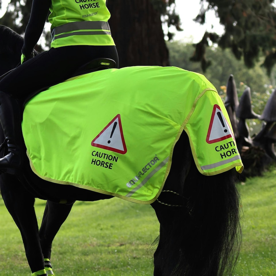image 1 of Shires Equi-Flector® Mesh Exercise Sheet Yellow | Size: 51 Inch
Colour: Yellow