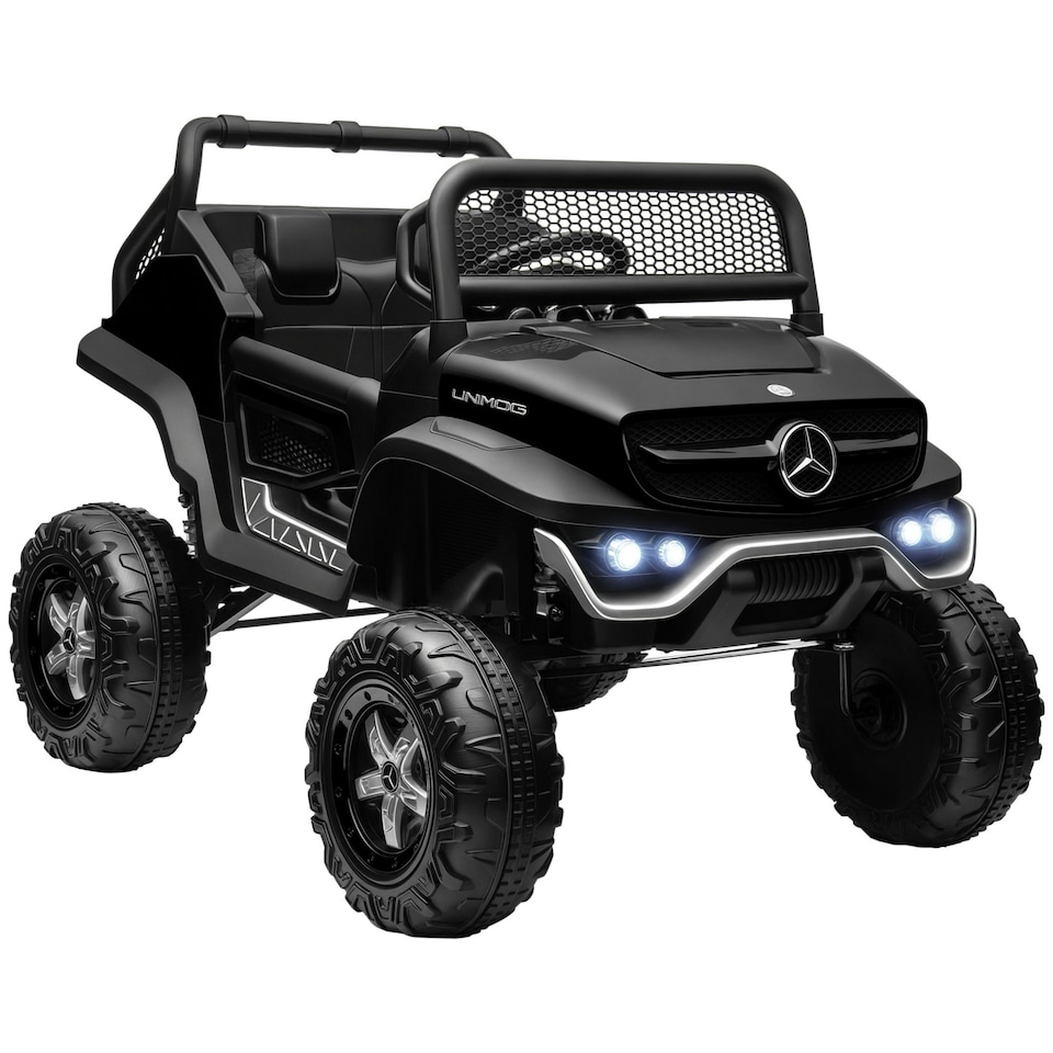 image 1 of HOMCOM 12V Licensed Mercedes-Benz Unimog, Kids Electric Ride on Car - Black