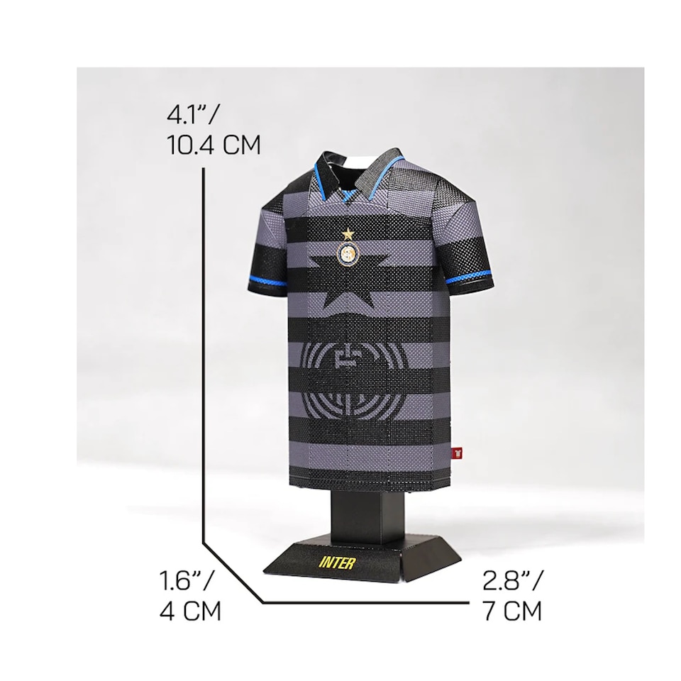 image 1 of RadStuff Metal Alloy Football Shirt - Retro Inter Milan Third Kit 1997/98