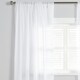 image 2 of OHS Linen Look Slot Top Sheer Net 2 Panel Voile Curtains, 55x87" - White